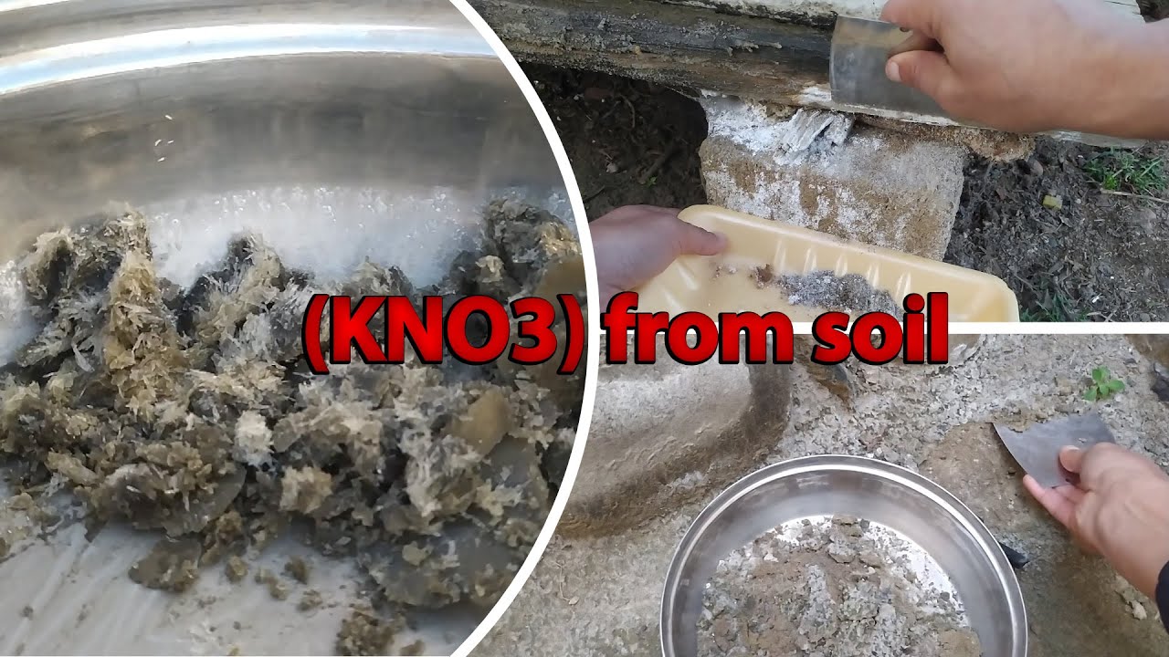 Extracting potassium nitrate (KNO3) from soil