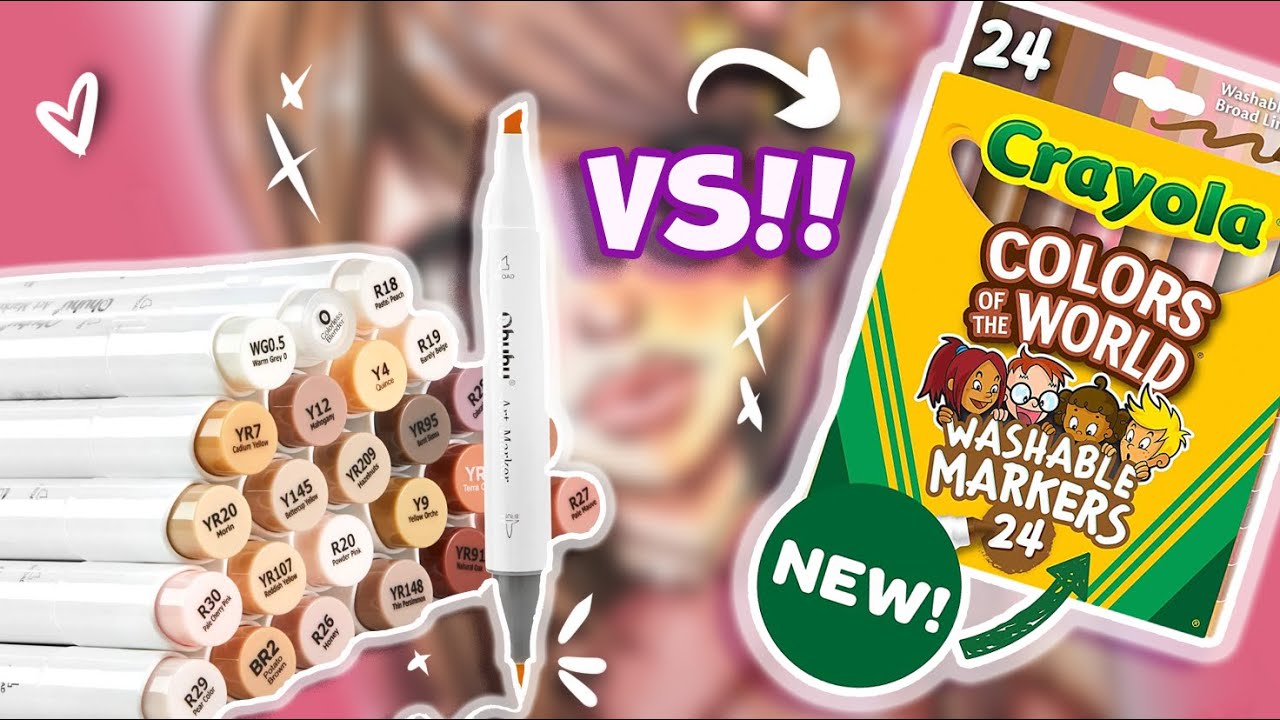 CRAYOLA  SKIN TONE SET vs OHUHU SKINTONE SET