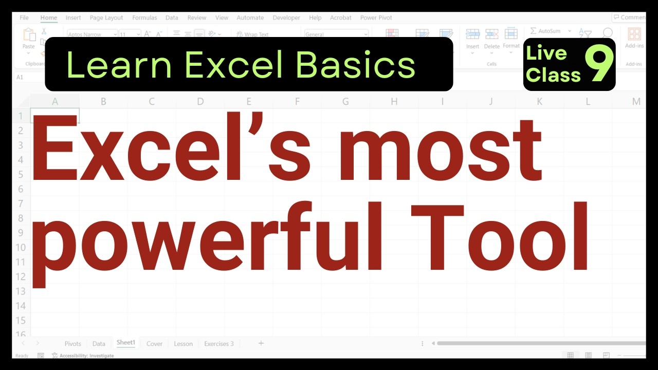 Pivot Tables & Charts (Live class 1)