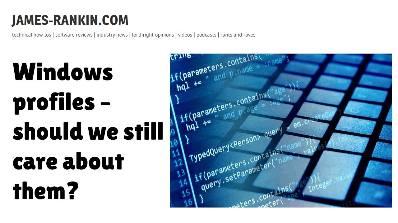 Should we still care about Windows user profiles?