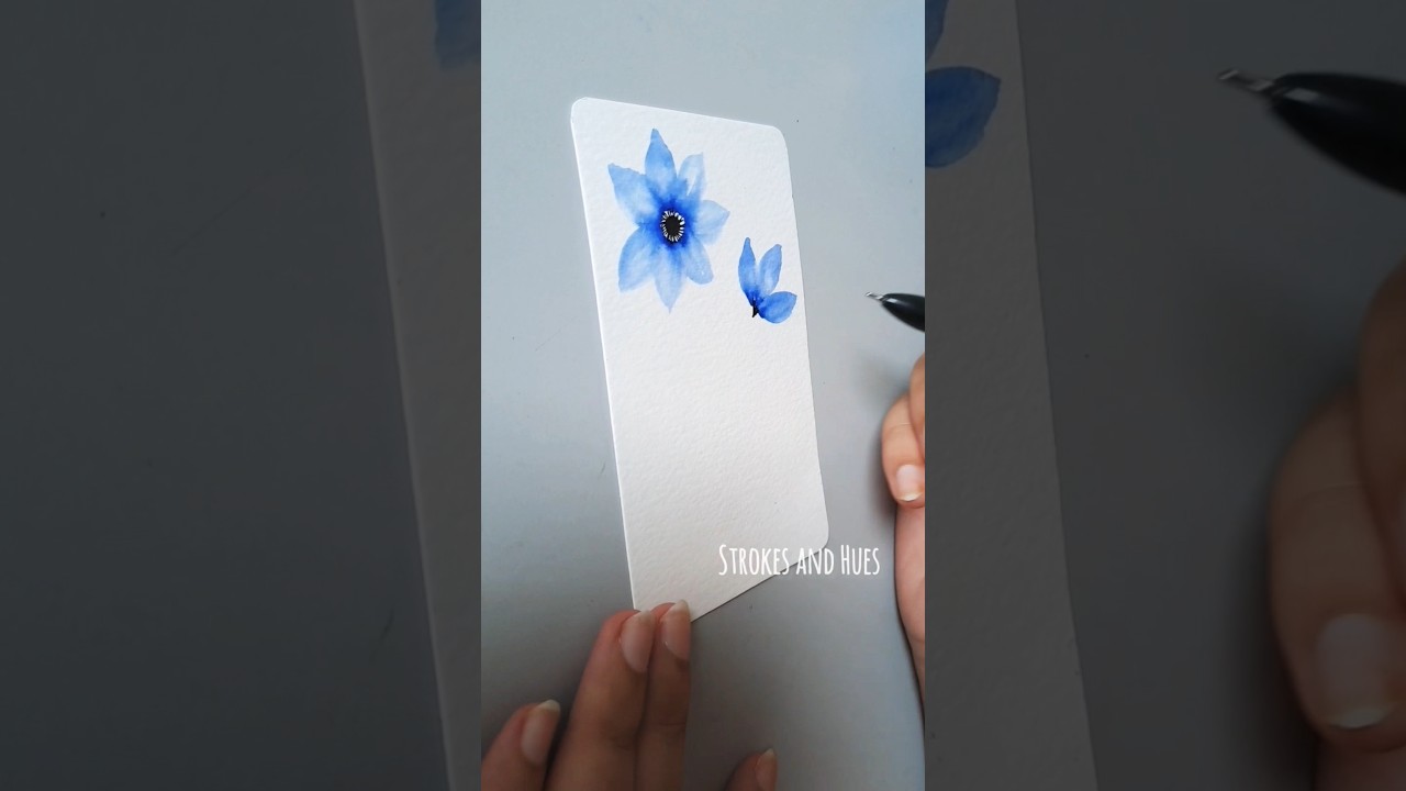 Flower painting with brushpen|| #shorts #brushpen #flowerpainting #brushpenpainting #brushpenart