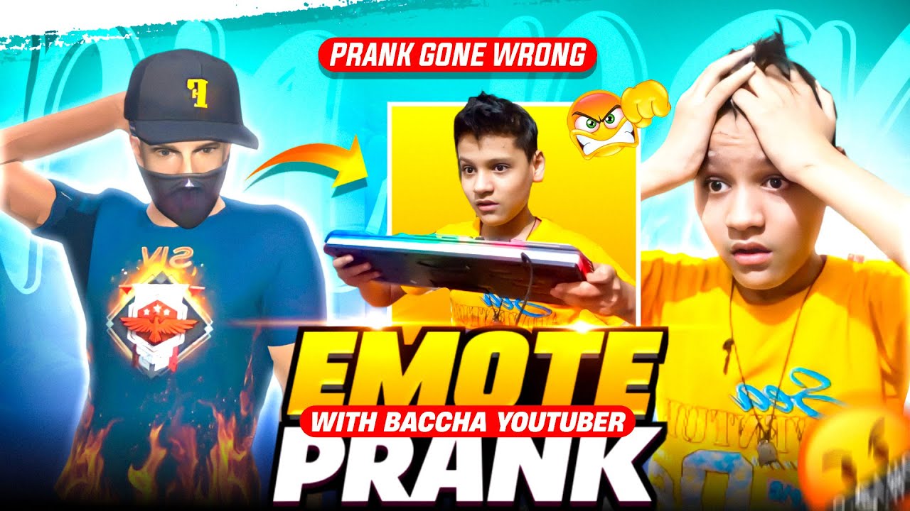 EMOTE PRANK WITH BACCHA YOUTUBER 😡 ON LIVE - GARENA FREE FIRE