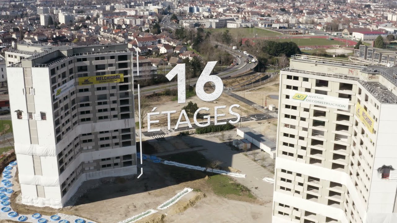 Démolition des tours Alsace Anjou à Meaux 2021