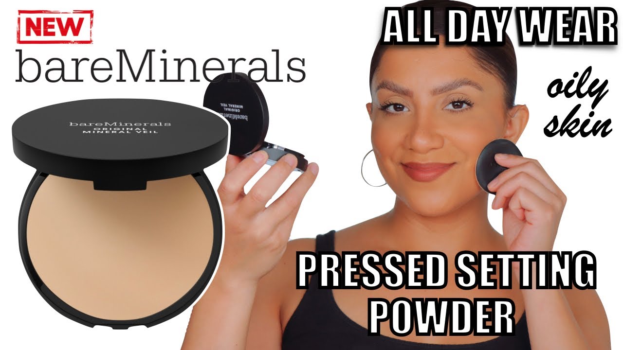 BAREMINERALS ORIGINAL MINERAL VEIL PRESSED SETTING POWDER+ ALL DAY WEAR *oily skin* | MagdalineJanet