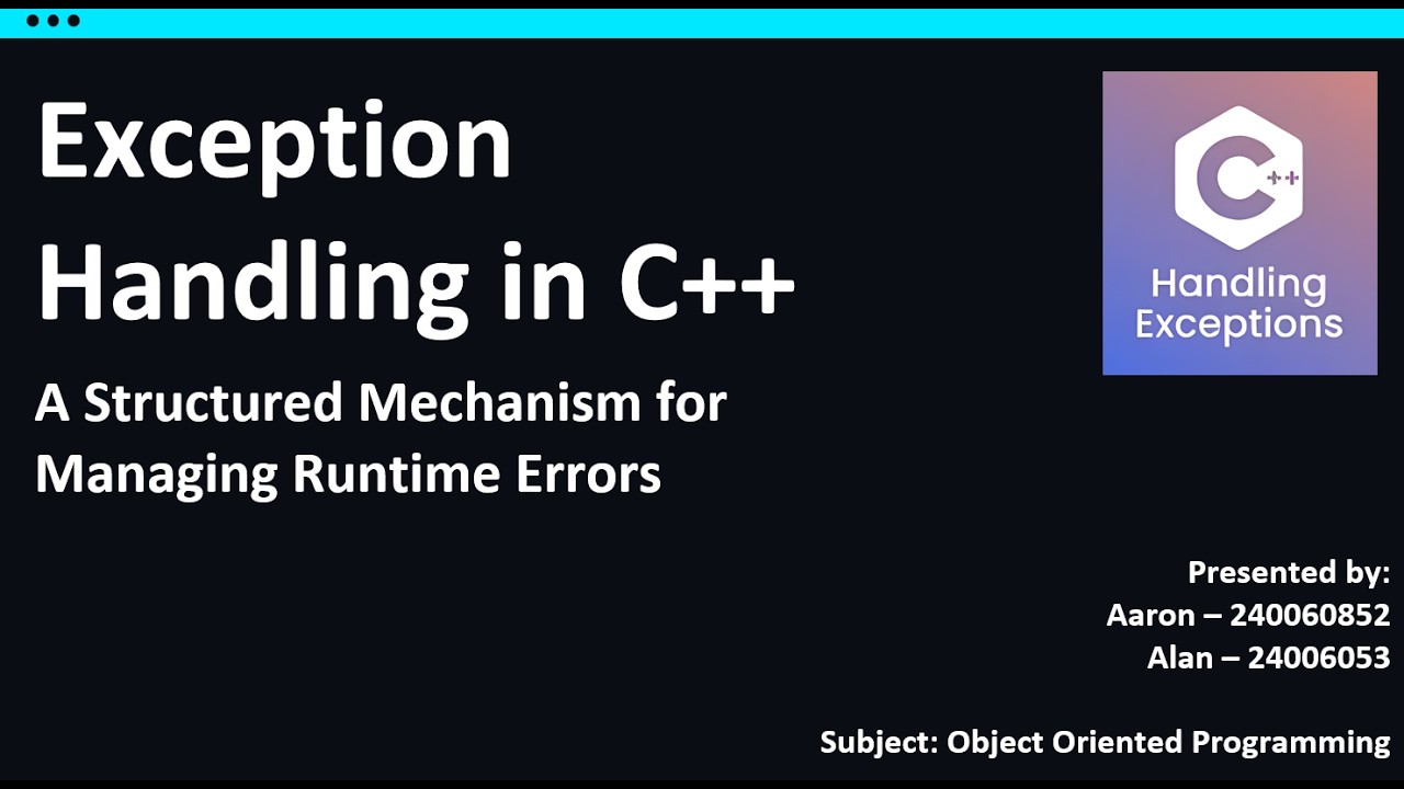 Exception Handling - OOPS Concept