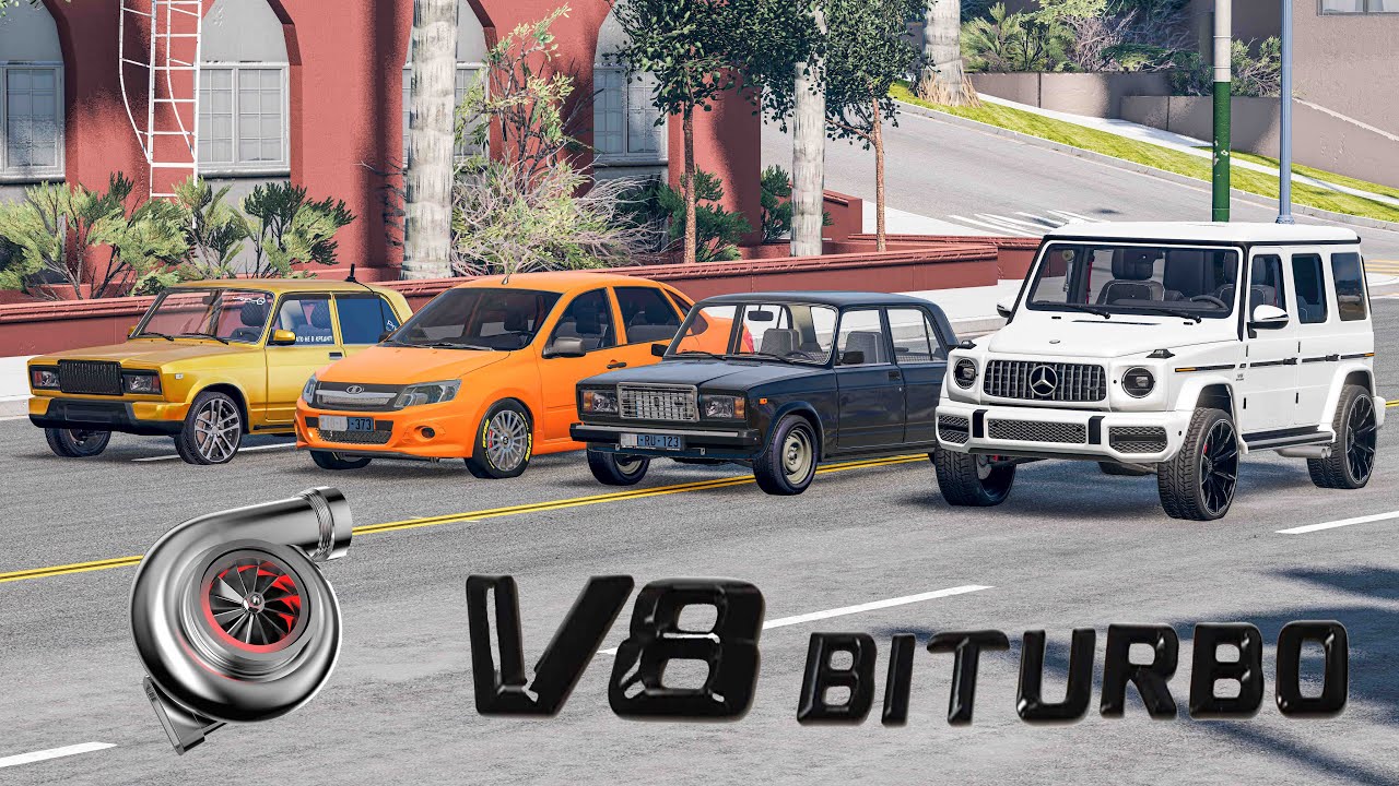 Lotu Şəmi Granta Vs V8 Qalik Draq Yarışı Lada Turbo | Maşın Oyunları | BeamNG.Driver #malikbedelov
