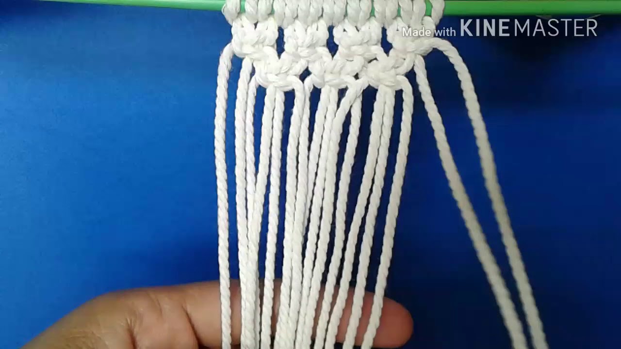 ถักเชือกมาคราเม่ :Macrame : พื้นฐาน:แบบที่ 1