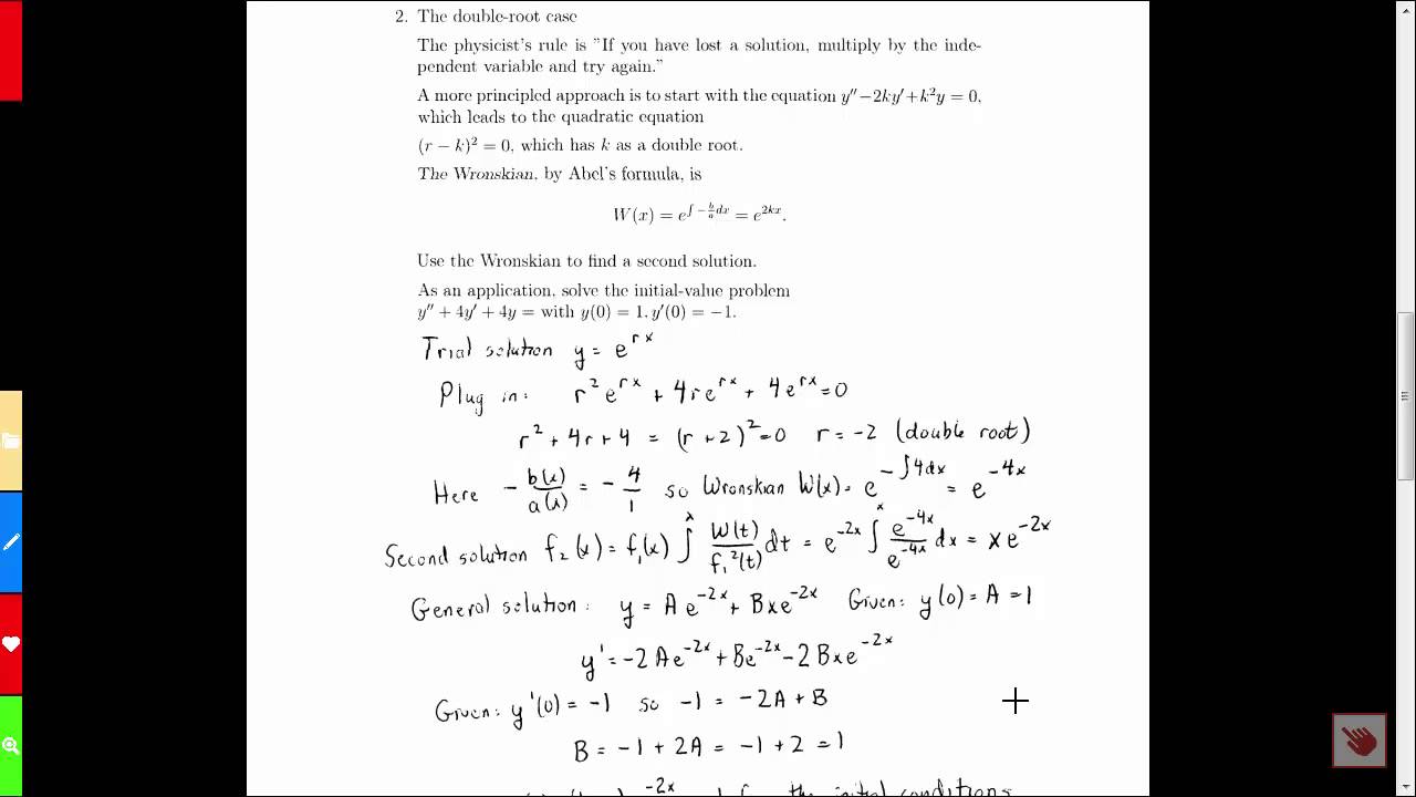 Math110 Feb9 - Constant Coefficients