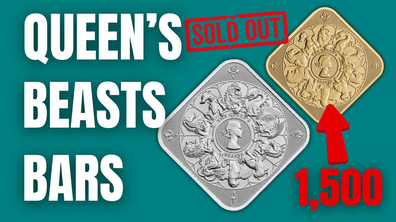 SOLD OUT Queen's Beasts Completer 5g Gold Bar and 1oz & 10oz Silver Square Bars Royal Mint