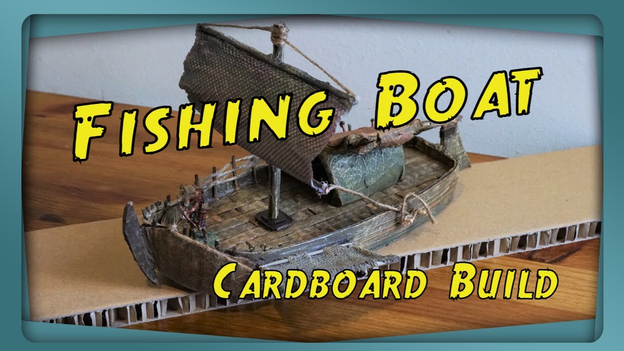 Crafting an Easy Fishing Boat out of Cardboard For Tabletop Games