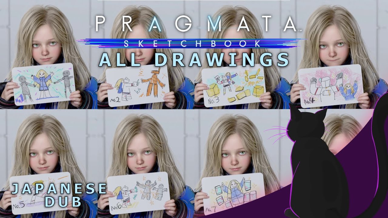 Pragmata Sketchbook Demo Japanese Dub (Scribble Suit) - Getting All Drawings - no commentary