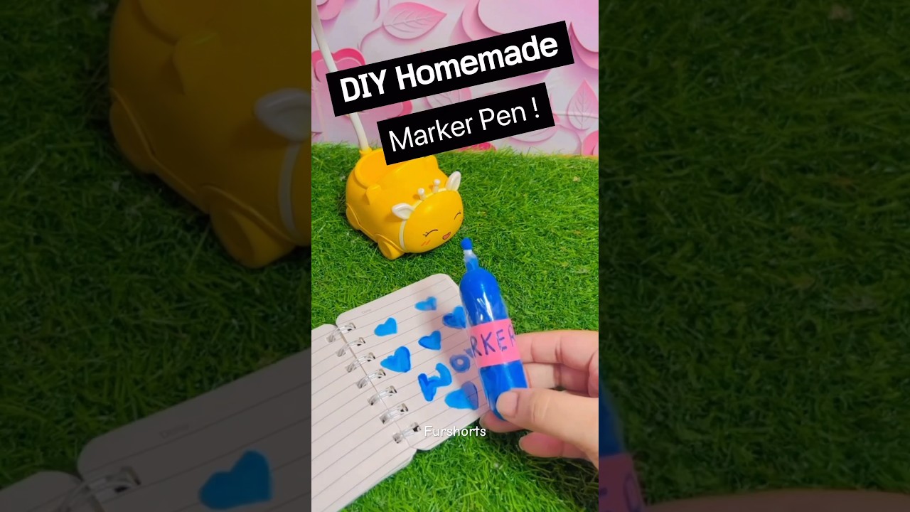 DIY Homemade Marker Pen! 🤓#shorts #bestoutofwaste #hacks #5minutecrafts #furshorts