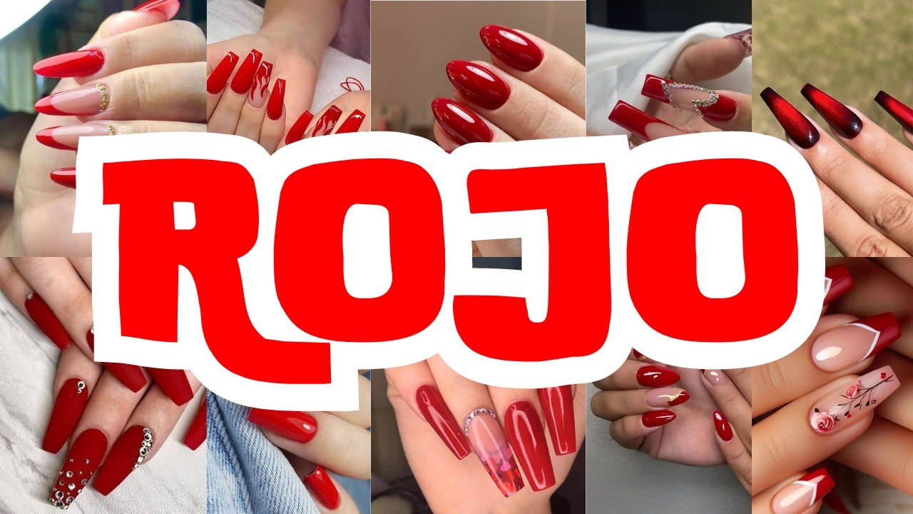 🔴 Diseños de UÑAS ROJAS para manos DECORADAS, CORTAS, LARGAS, SENCILLAS Y ELEGANTES TENDENCIA 2024