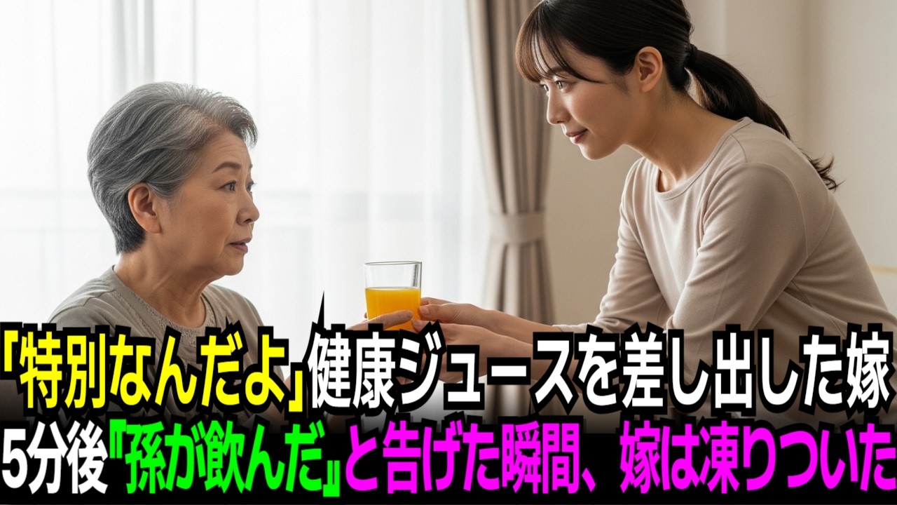 「嫁が毒入りオレンジジュースを差し出した――『ジュース、美味しいでしょ？』そう聞かれて私は答えた『さあな――そのジュース、息子が飲んだけど』その瞬間、嫁は」#動エピソード#老後の物語 #家族の物語