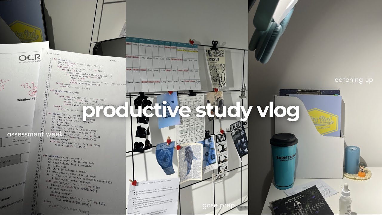 Productive week (study vlog) 🖇️ 📑 midterm break, assessment week, catching up on work, GCSE prep