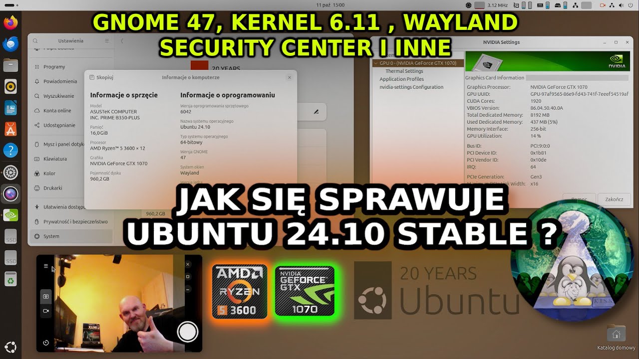 Test Linux Ubuntu 24.10 Oracular Oriole - na takie Ubuntu czekaliśmy ! Nvidia Wayland Real hardware