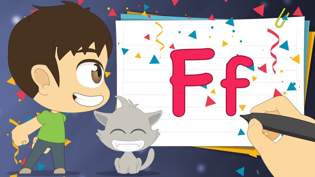 حرف (F) | تعليم كتابة حرف (F) باللغة الإنجليزية للاطفال - تعلم الحروف الإنجليزية مع زكريا