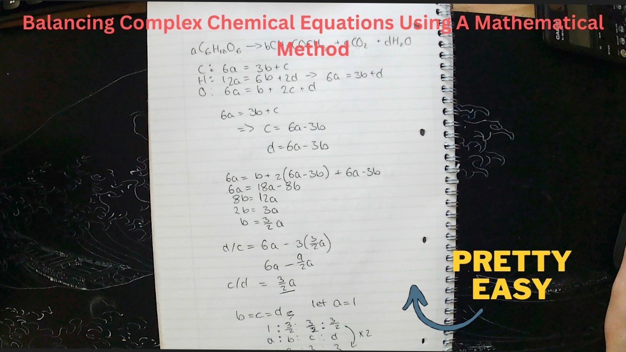 Easy Way To Balance Advanced Chemical Equations Using A Mathematical Method