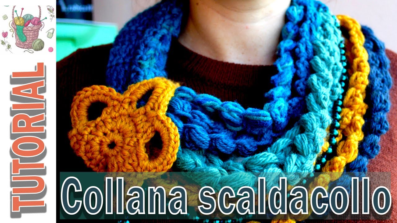 TUTORIAL COLLANA SCALDACOLLO UNCINETTO🧣 - tutorial per creare una sciarpa uncinetto punto puff