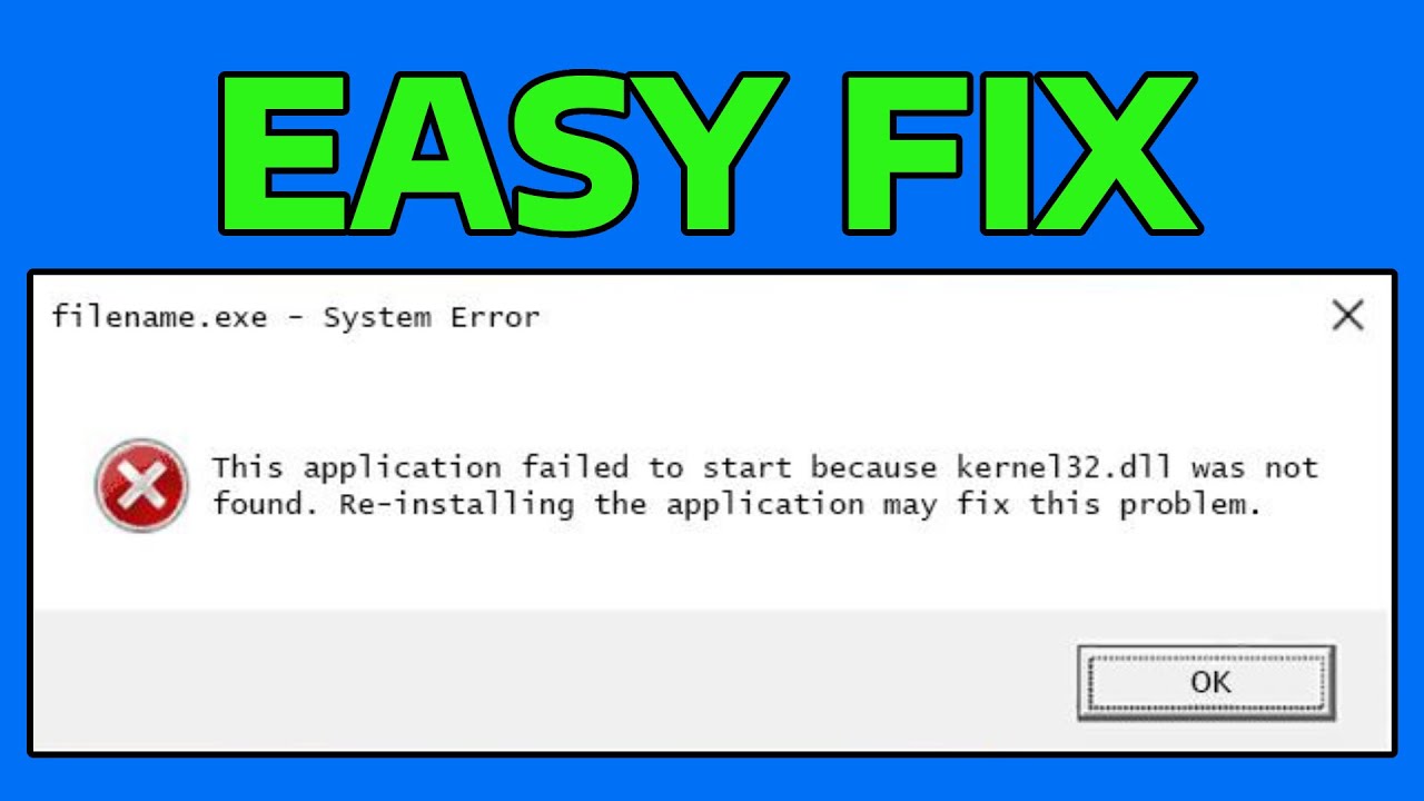 How To Fix The Program Can't Start Because kernel32.dll Is Missing From Computer Code Execution