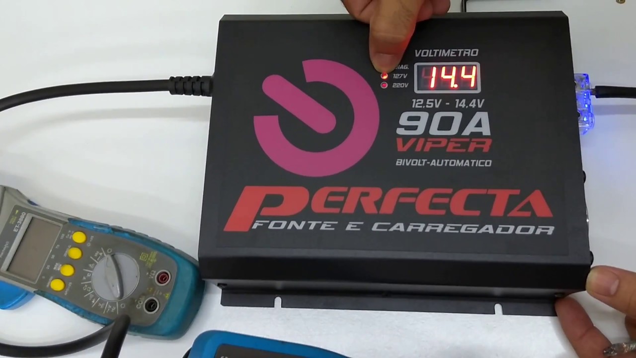 Fonte Perfecta Viper 90A teste de corrente