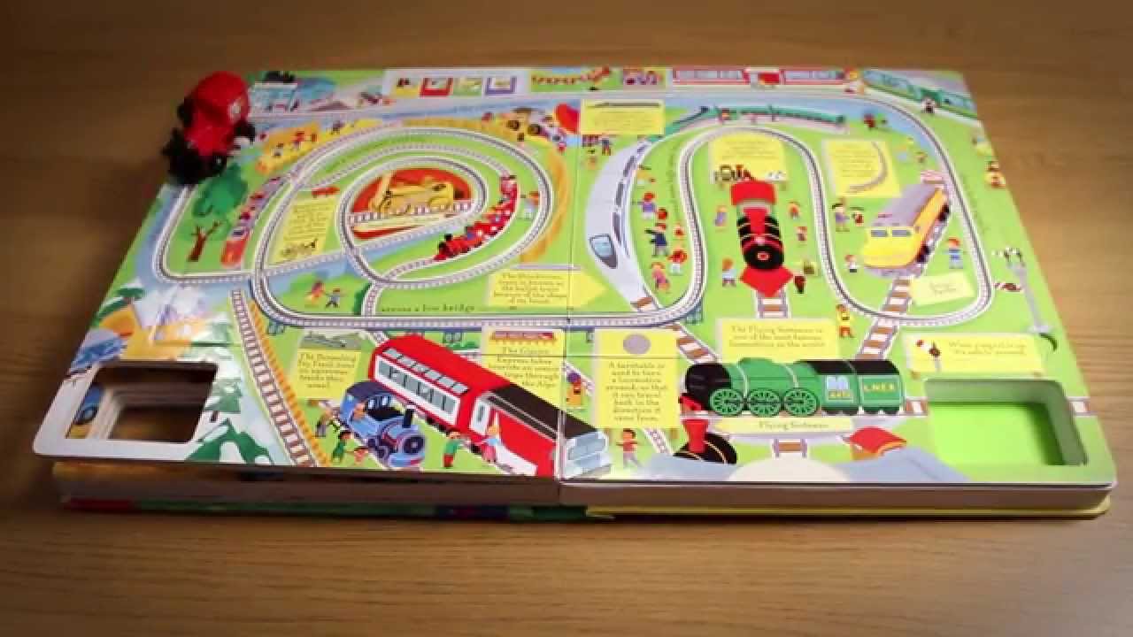 The Usborne Wind-up Train Book with Slot-together Tracks - in action!