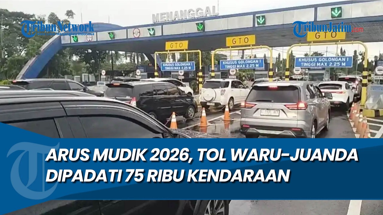 DIPADATI 75 RIBU KENDARAAN, Arus Mudik Lebaran 2026 di Tol Waru Juanda