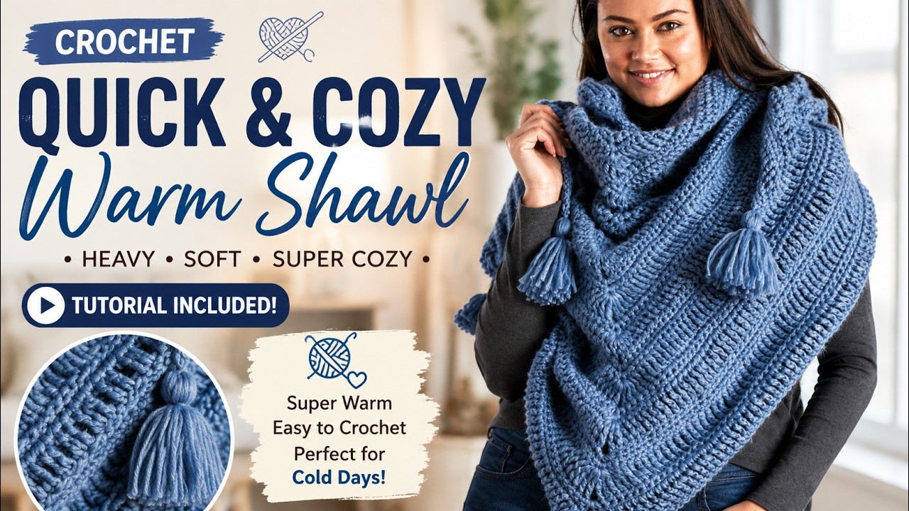 Easy Quick and Cozy Crochet Shawl