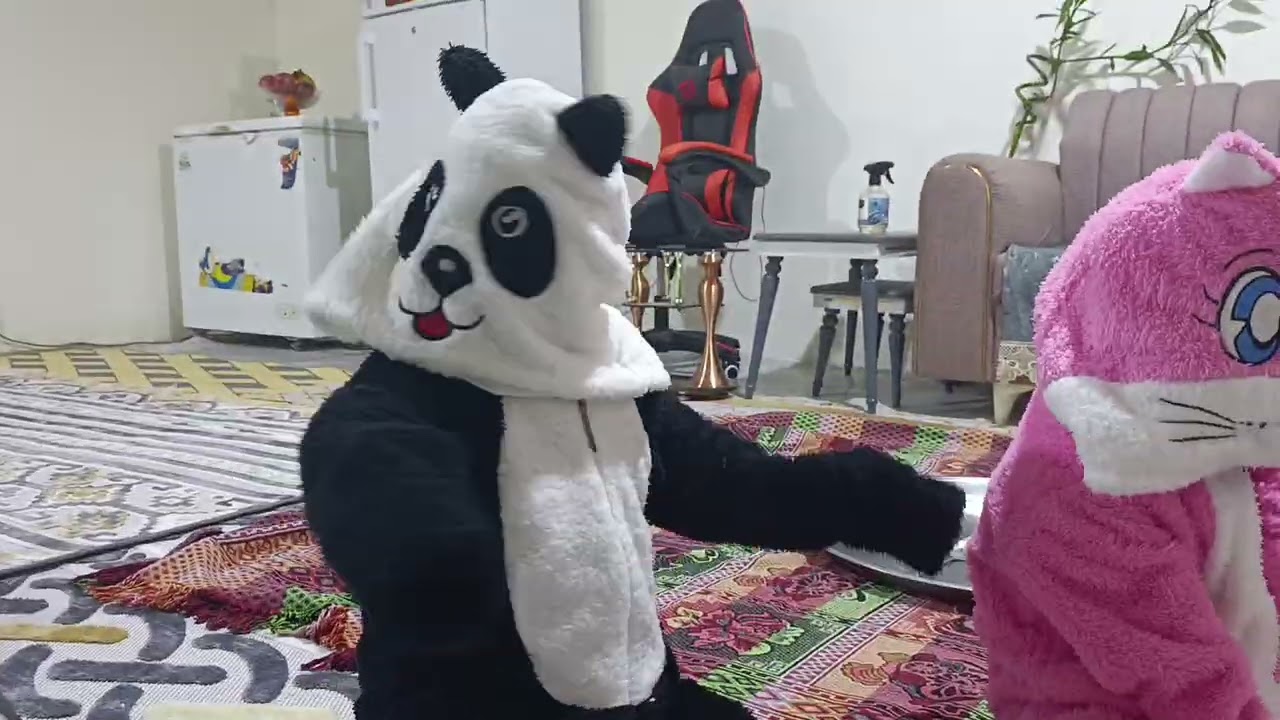 وجان يتعاركون بوحي وفطومه بملابس باندا والارنب😂😂😂شبعو ضحك