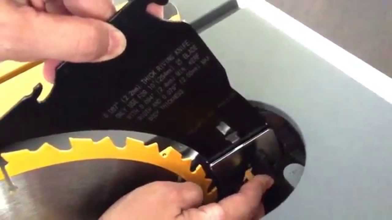 Dewalt Table Saw DWE7480 anti-kickback spreader and blade guard assembly/adjustment