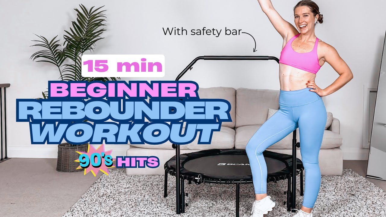 15-Minute Beginner Rebounder Workout with Safety Bar | Easy Low-Impact 90s Hits