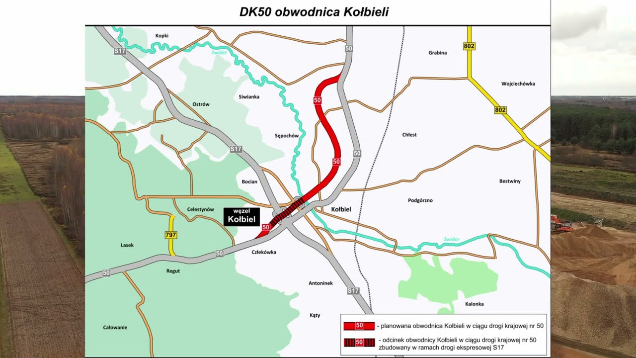 Budowa Obwodnicy Kołbieli | Dron | DK50 | S17 | 15.11.2025| Kołbiel | Rudzienko | Filmowanie z drona