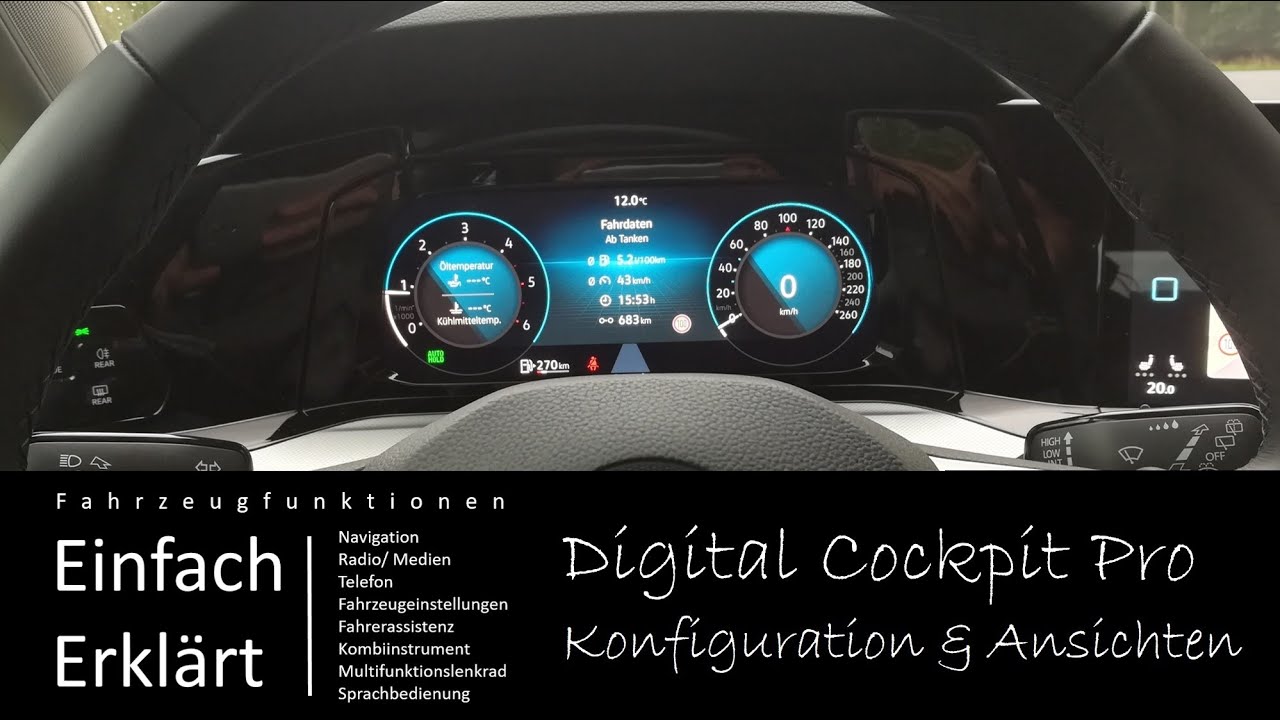 VW Golf 8, Neuer Caddy: Konfiguration Digital Cockpit Pro | Kombiinstrument