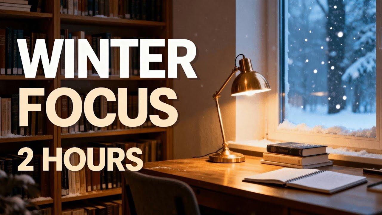 Winter Focus ❄️ | Quiet Snowy Study Room (2 Hours)