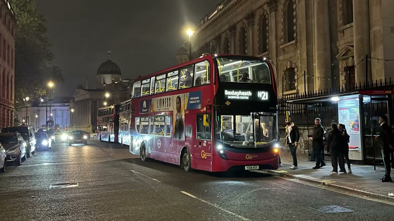 Full Route Visual - Route N21 - Bexleyheath, Shopping Centre to Trafalgar Square - EH251 (YX18 KSY)
