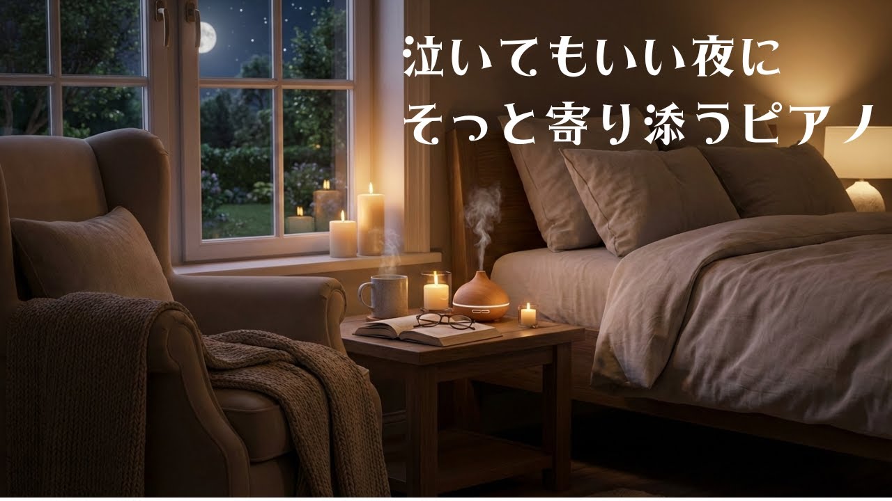【泣いていい場所】心が限界の夜にそっと寄り添う、静かなピアノBGM｜不安・疲れ・眠れない夜に