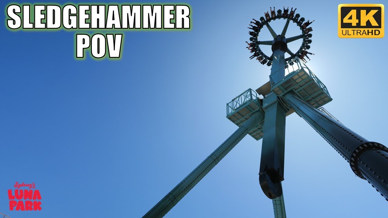 Sledgehammer POV (4K 60FPS), Luna Park Sydney Inverting Frisbee | Non-Copyright