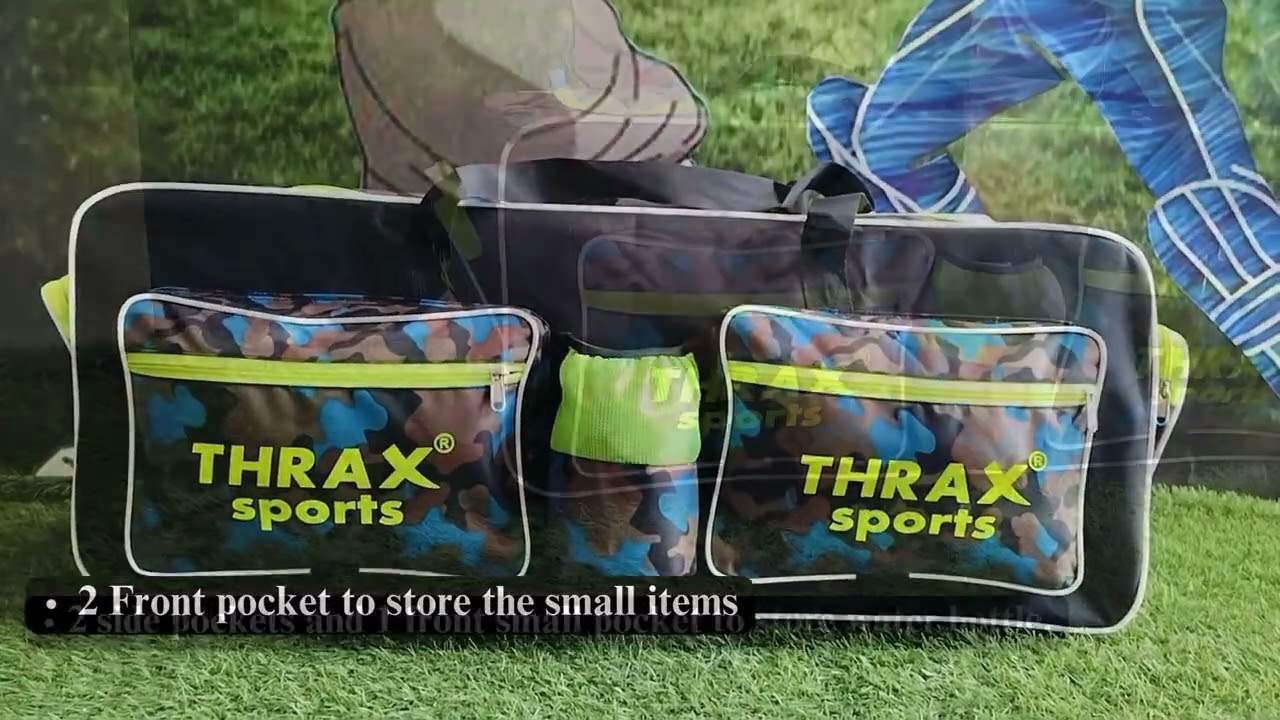 Thrax Super Pack Wheel Cricket Kit Bag Army Blue Black Lime