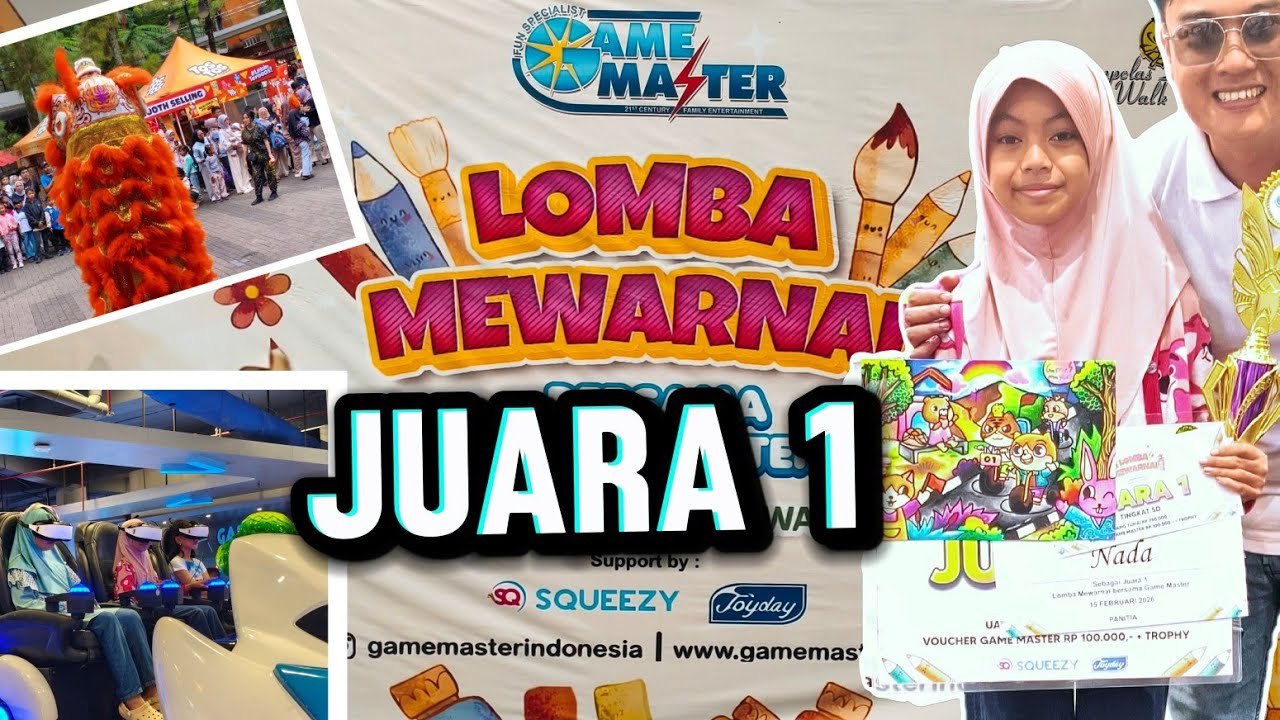 JUARA 1 LOMBA MEWARNAI LANJUT MAIN GAME MASTER