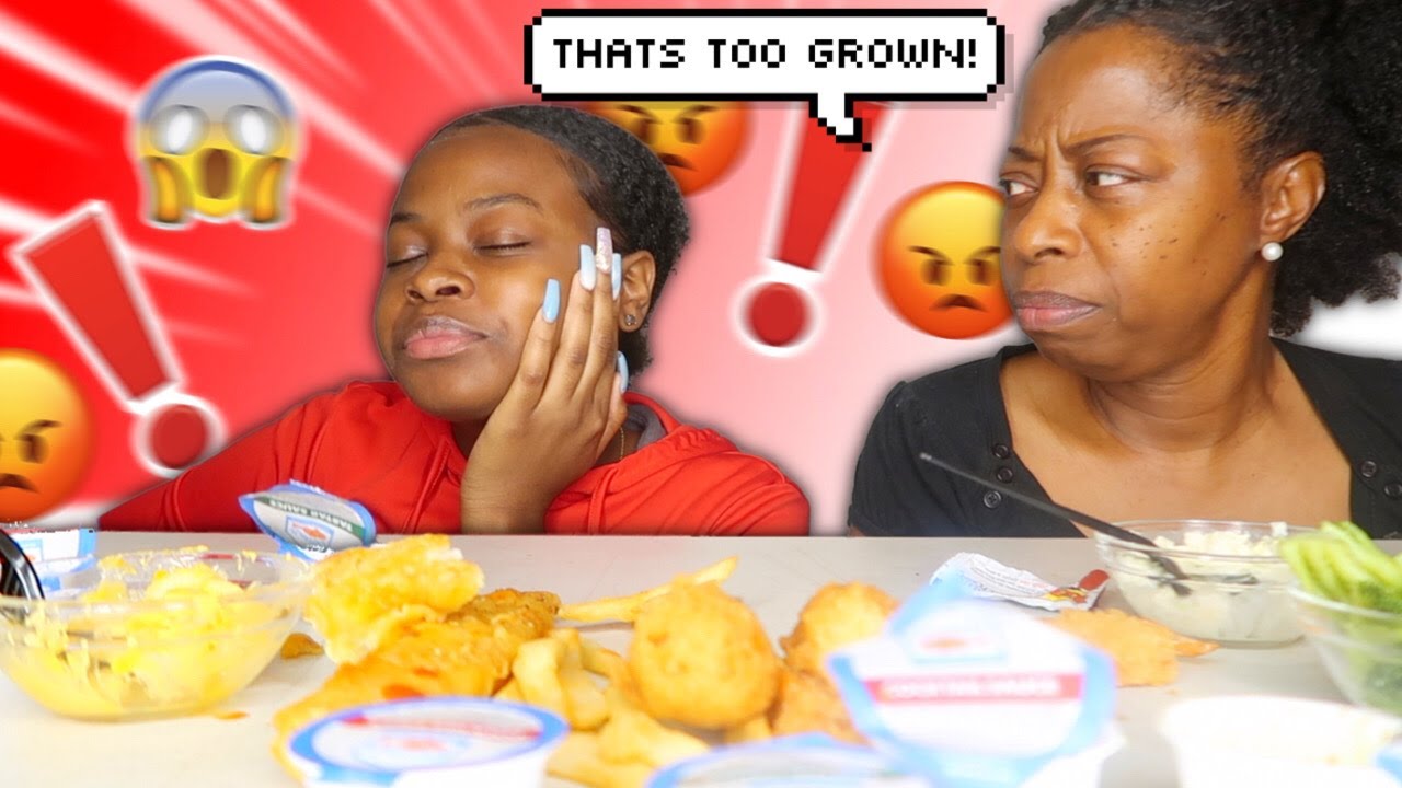 GHETTO NAILS MUKPRANK ON MY MOM + CAPTAIN D'S MUKBANG