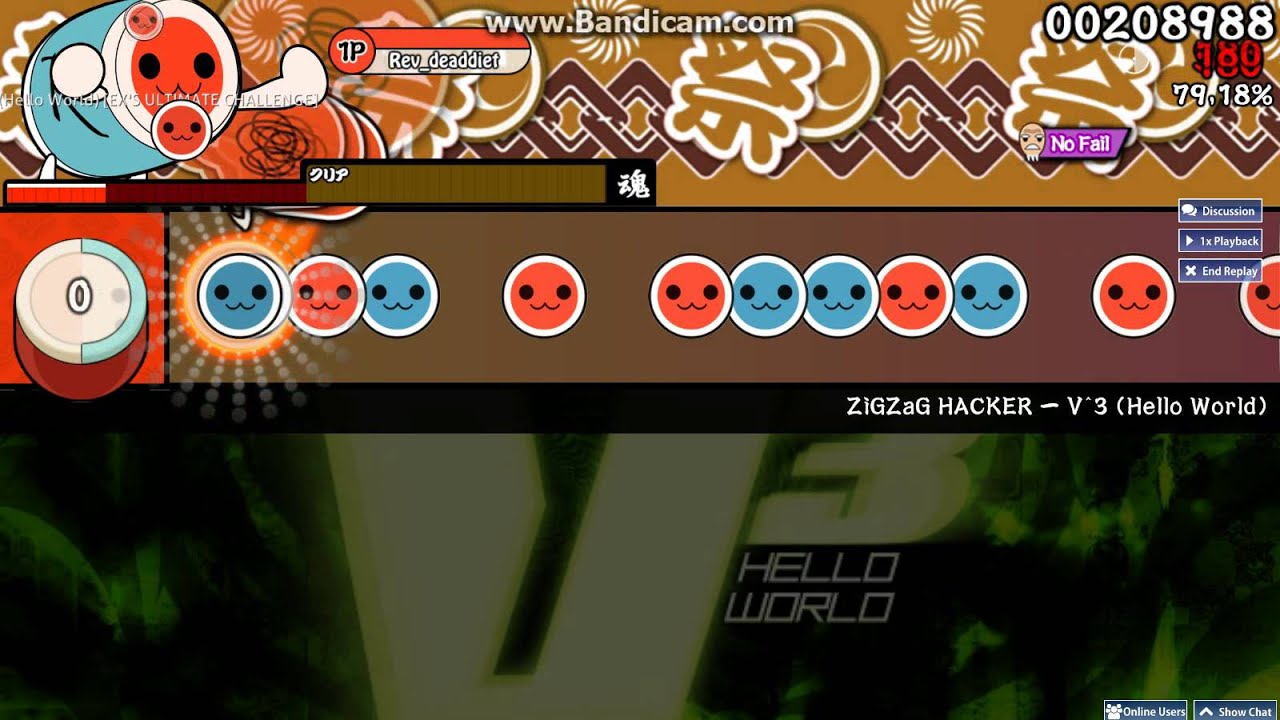 [Osu!Taiko] ZiGZaG HACKER - V^3 (Hello World)
