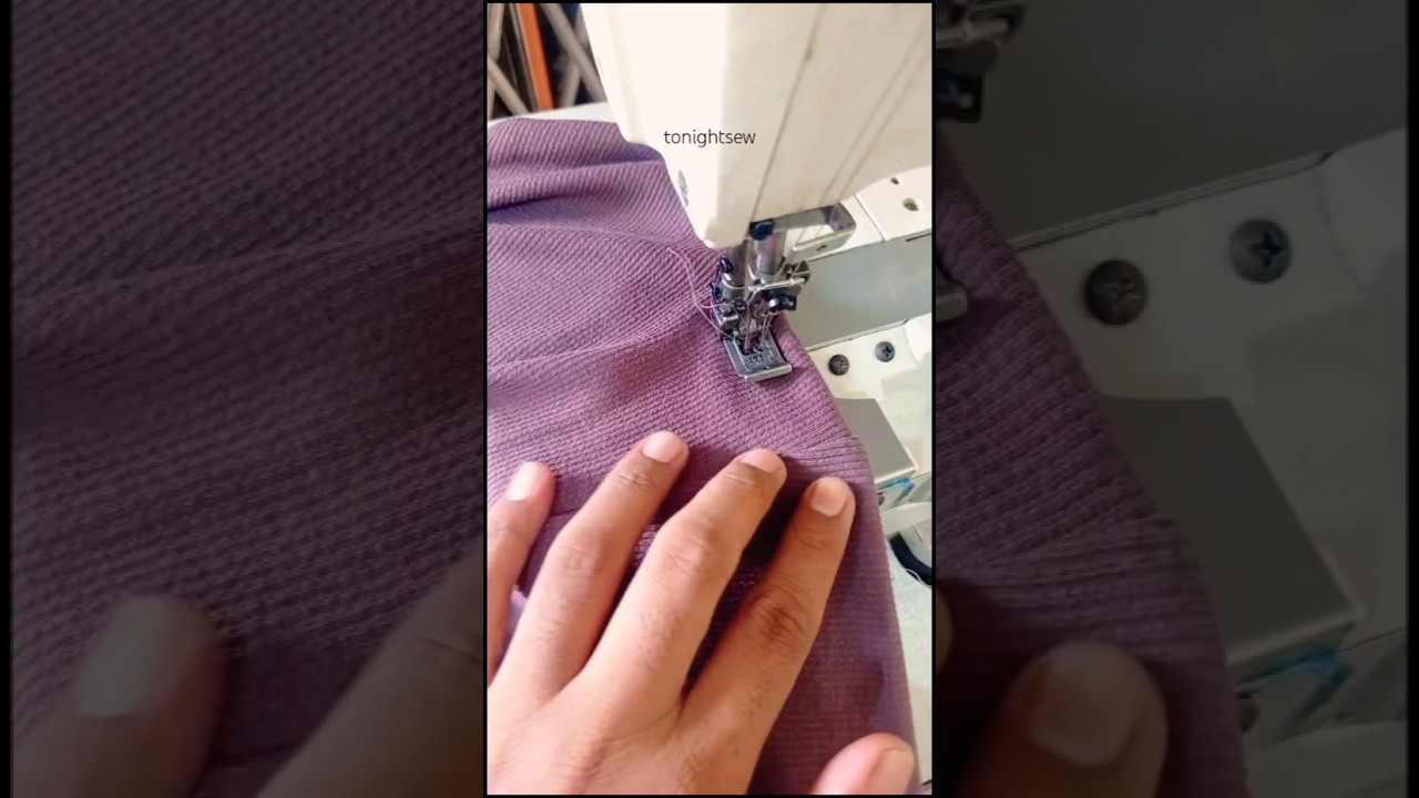 Sew the bottom hem with a flatlock sewing machine #sewing #hemming #sewingtips #sewingforbeginners