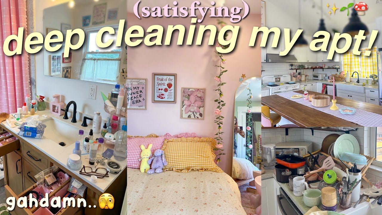 EXTREME DEEP CLEANING MY APARTMENT! *satisfying* this is the motivation u need (life refresh✨)