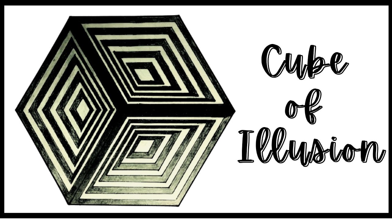 Cube of Illusion – Easy 3D Optical Illusion Drawing Tutorial #opticalillussion #3d #geometricdrawing