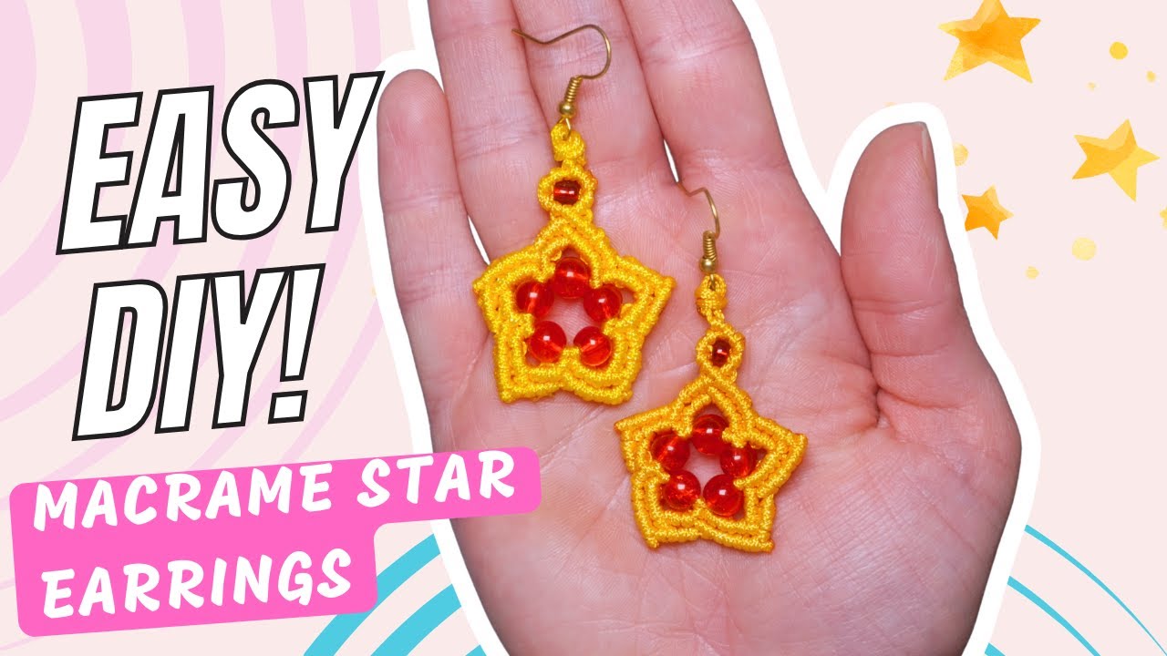DIY Macrame Star Earrings with Beads – Easy & Stunning Jewelry Tutorial!