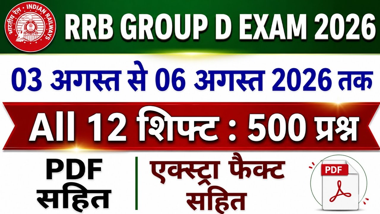 RRB Group D 3 August to 6 August 2026 All Shift Questions | RRB Group D Exam Analysis 2026 | 