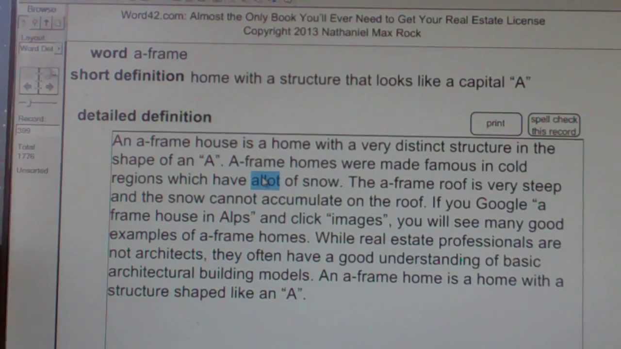 a-frame Real Estate License Exam Study Guide AgentExamPass.com