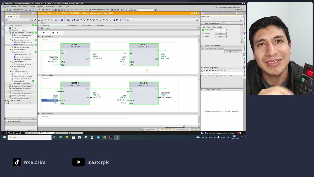 Control de un Variador de Frecuencia con PLC por Salidas analógicas