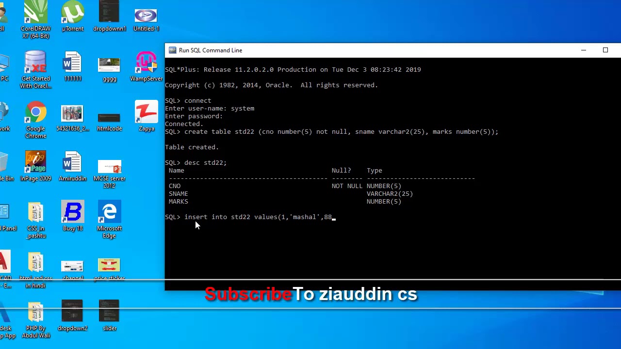 How to Apply Not Null Constraint in Table Oracle SQL Class 9