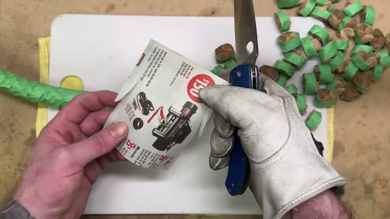 Spyderco Resilience 20degree angle per side and a 150 grit finish yielded 50 cuts on 1 inch rope
